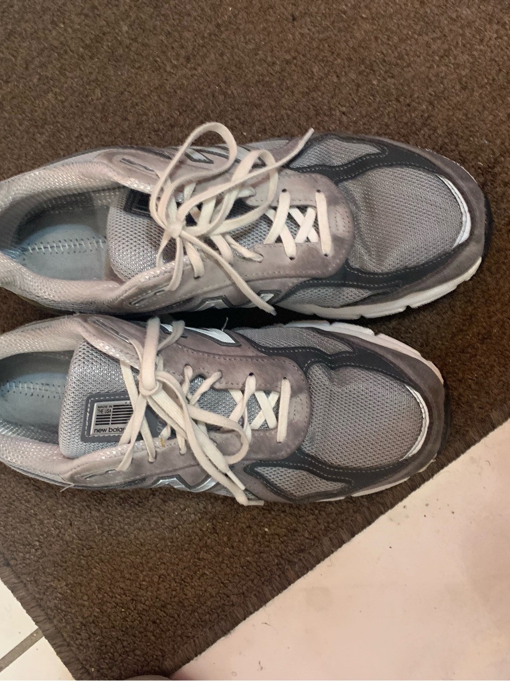 New Balance Light Gray Mesh Athletic Sneakers